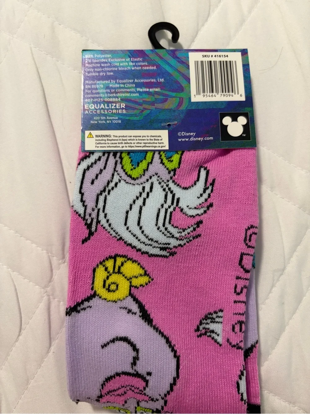 Disney Villains Ursula Pink Lavender Crew Socks